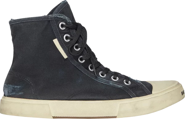 BALENCIAGA - BALENCIAGA Paris High Destroyed Black White Sneakers (Unisex)