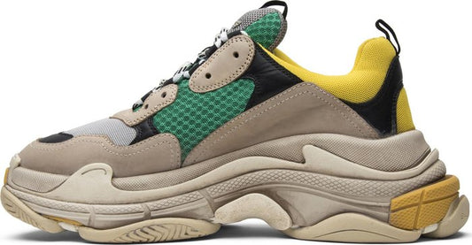BALENCIAGA - BALENCIAGA Triple S Beige Yellow Green Sneakers