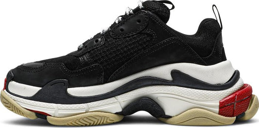 BALENCIAGA - BALENCIAGA Triple S Black Red Sneakers