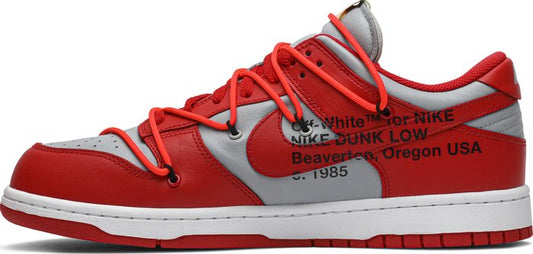 NIKE x OFF-WHITE - Nike Dunk Low University Red x Off-White Sneakers