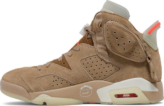 AIR JORDAN x TRAVIS SCOTT - Nike Air Jordan 6 Retro British Khaki x Travis Scott Sneakers