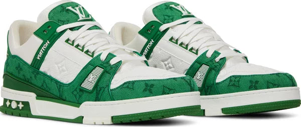 LOUIS VUITTON - Louis Vuitton Trainer Low Green Monogram Denim Sneakers