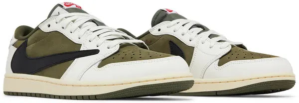 AIR JORDAN x TRAVIS SCOTT - Nike Air Jordan 1 Low OG SP Reverse Olive/Medium Olive x Travis Scott Sneakers