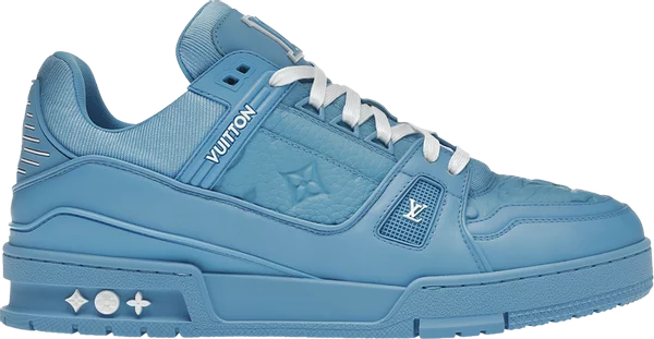 LOUIS VUITTON - Louis Vuitton Trainer Low Embossed Monogram Blue Sneakers