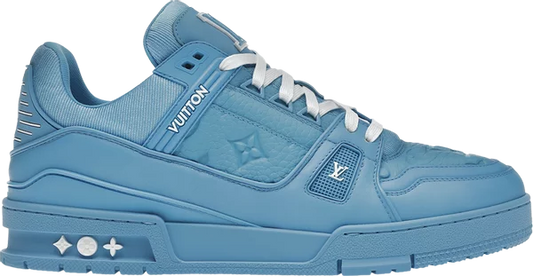 LOUIS VUITTON - Louis Vuitton Trainer Low Embossed Monogram Blue Sneakers