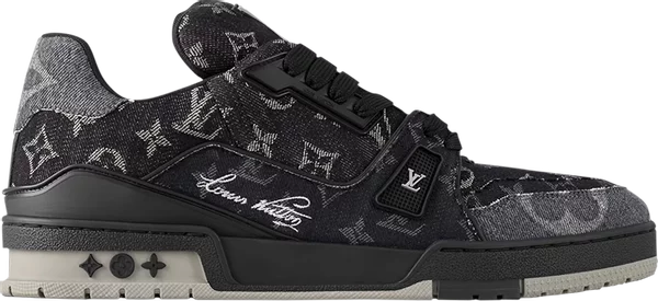 LOUIS VUITTON - Louis Vuitton Trainer Low Black Monogram Denim Sneakers