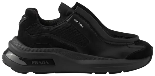 PRADA - PRADA Systeme Brushed Black Sneakers