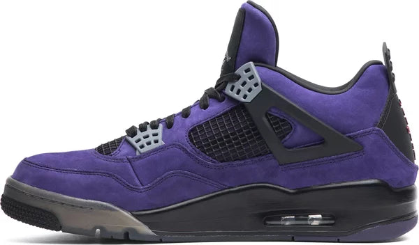 AIR JORDAN x TRAVIS SCOTT - Nike Air Jordan 4 Retro Purple Suede - Black Midsole x Travis Scott Sneakers (Friends & Family)