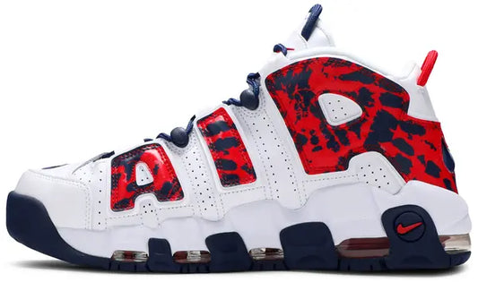 NIKE - Nike Air More Uptempo Red Navy Camo Sneakers