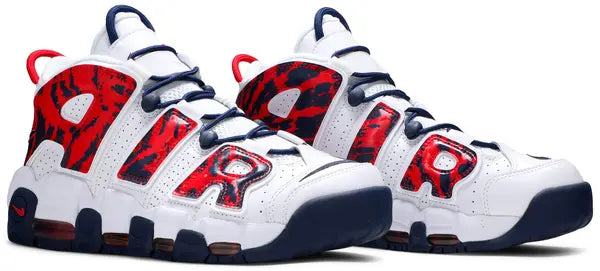 NIKE - Nike Air More Uptempo Red Navy Camo Sneakers