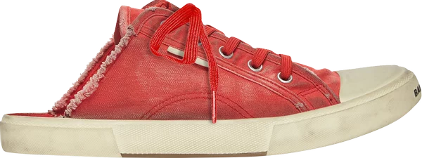 BALENCIAGA - BALENCIAGA Paris Low Destroyed Red Sneakers (Unisex)