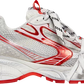 BALENCIAGA - BALENCIAGA 3XL Worn-Out White Red Sneakers (Unisex)
