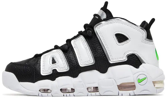 NIKE - Nike Air More Uptempo Black Metallic Silver Sneakers (Women)