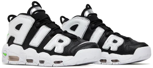 NIKE - Nike Air More Uptempo Black Metallic Silver Sneakers (Women)