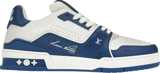 LOUIS VUITTON - Louis Vuitton Trainer Low #54 Signature Mini Monogram Blue Sneakers