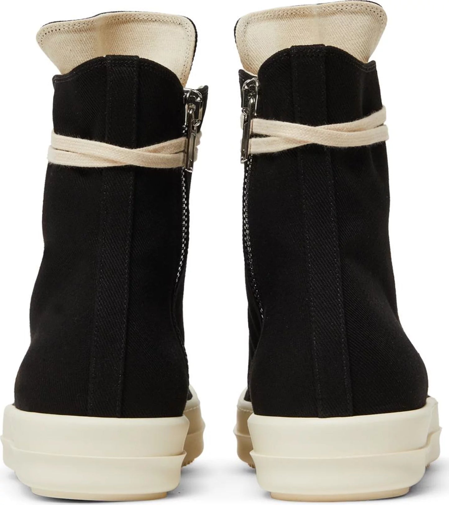 RICK OWENS - Rick Owens DRKSHDW Strobe Cotton Denim High Black Milk Sneakers