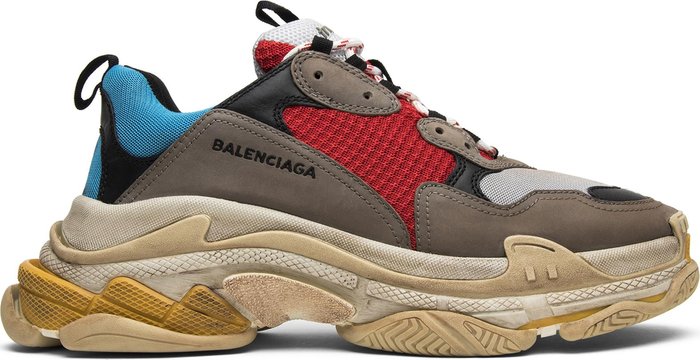BALENCIAGA - BALENCIAGA Triple Blue Red Sneakers (2018 Version With Tongue Tag)