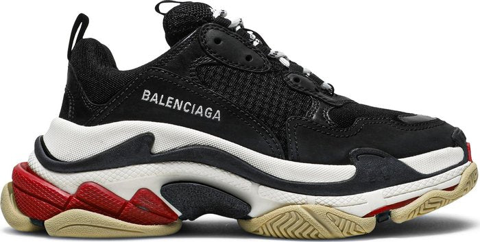 BALENCIAGA - BALENCIAGA Triple S Black Red Sneakers