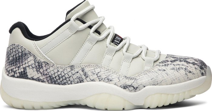 NIKE x AIR JORDAN - Nike Air Jordan 11 Retro Low Light Bone Snakeskin Sneakers