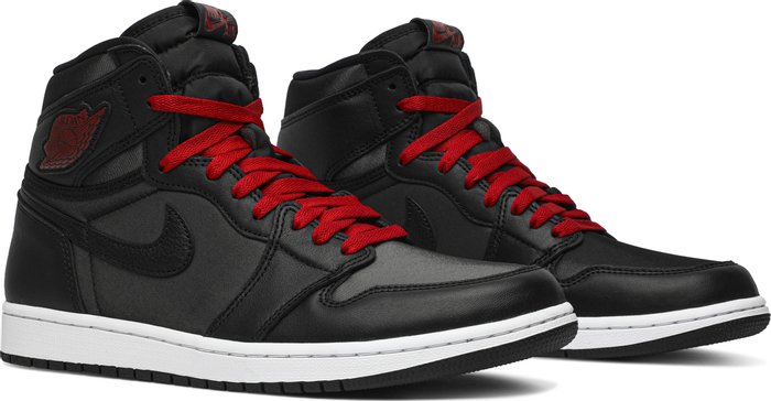 NIKE x AIR JORDAN - Nike Air Jordan 1 Retro High OG Black Satin Gym Red Sneakers