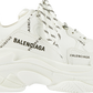 BALENCIAGA - BALENCIAGA Triple S All Over Logo White Sneakers (Women)