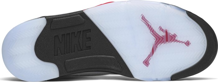 NIKE x AIR JORDAN - NIke Air Jordan 5 Retro Fire Red Silver Tongue Sneakers (2020)