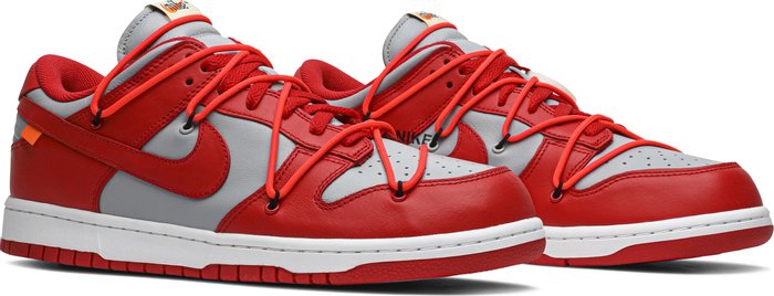 NIKE x OFF-WHITE - Nike Dunk Low University Red x Off-White Sneakers