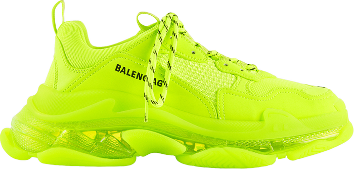 BALENCIAGA - BALENCIAGA Triple S Fluo Yellow Sneakers