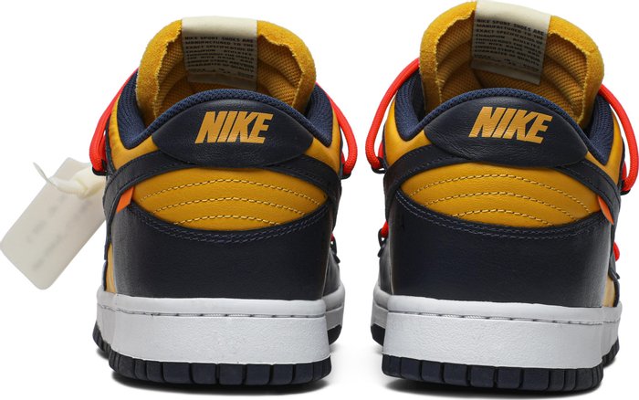 NIKE x OFF-WHITE - Nike Dunk Low University Gold Midnight Navy x Off-White Sneakers