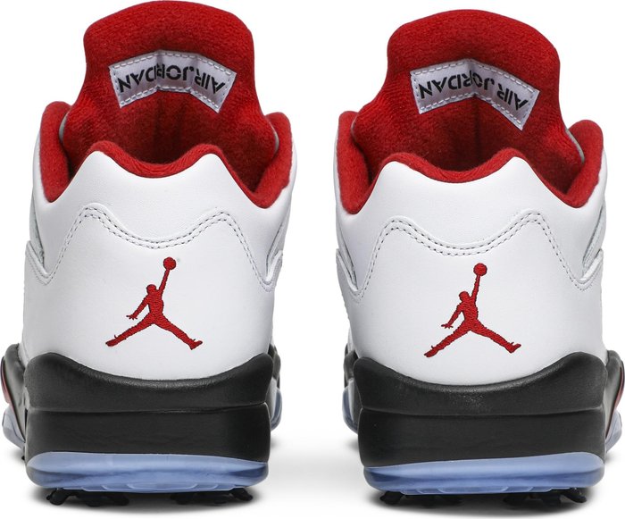 NIKE x AIR JORDAN - Nike Air Jordan 5 Retro Low Golf Fire Red Sneakers (Silver Tongue)