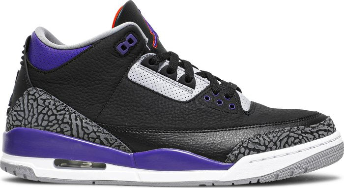 NIKE x AIR JORDAN - Nike Air Jordan 3 Retro Black Court Purple Sneakers