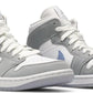 NIKE x AIR JORDAN - Nike Air Jordan 1 Mid Wolf Grey Aluminum Sneakers (Women)