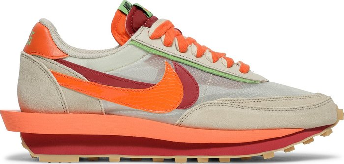 NIKE x SACAI - Nike LDWaffle Kiss of Death Net Orange Blaze x CLOT x Sacai Sneakers