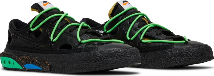 NIKE x OFF-WHITE - Nike Blazer Low Black Electro Green x Off-White Sneakers