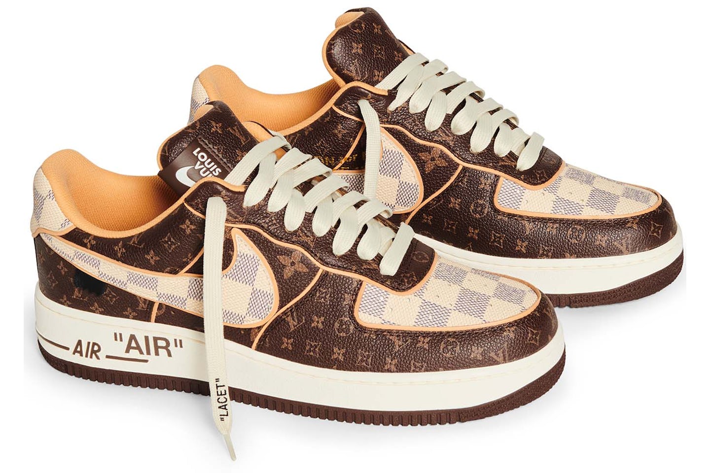 NIKE x LOUIS VUITTON - Nike Air Force 1 Low Monogram Brown Damier Pilot Case x Louis Vuitton Sneakers