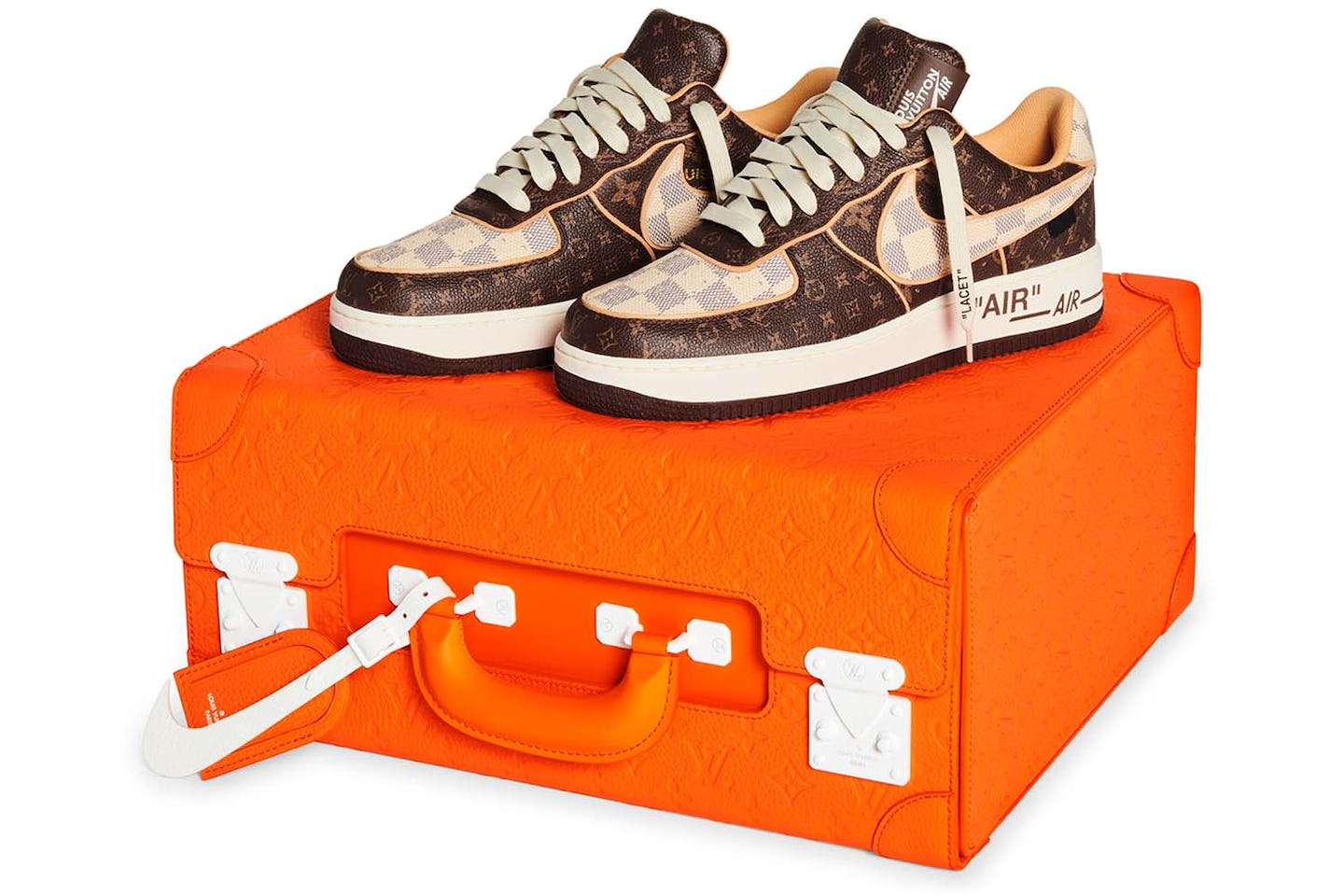 NIKE x LOUIS VUITTON - Nike Air Force 1 Low Monogram Brown Damier Pilot Case x Louis Vuitton Sneakers